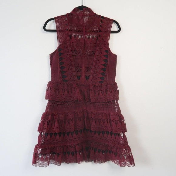 Self Portrait Teardrop Guipure Lace Mini Dress fits like a 6 - Picture 7 of 16